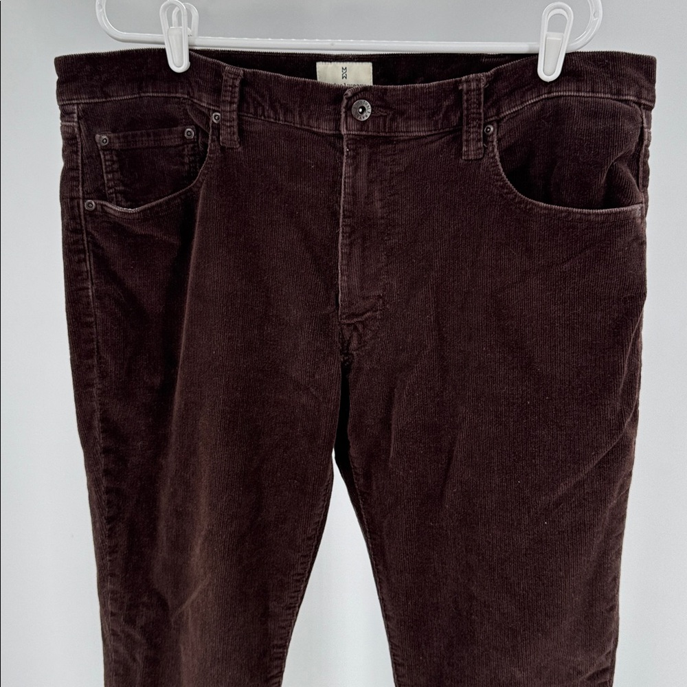 Mutual Weave The Slim Men's Corduroy Pants dark brown casual office 38x30 work - Picture 6 of 11